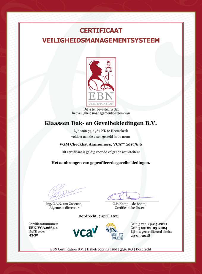 VCA** certificering